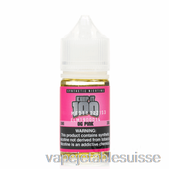 Vape Suisse Et Sels Roses - Gardez-le 100 - 30 Ml 50 Mg